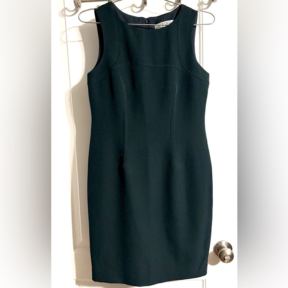 Kasper Sleeveless Dark Green Work Dress